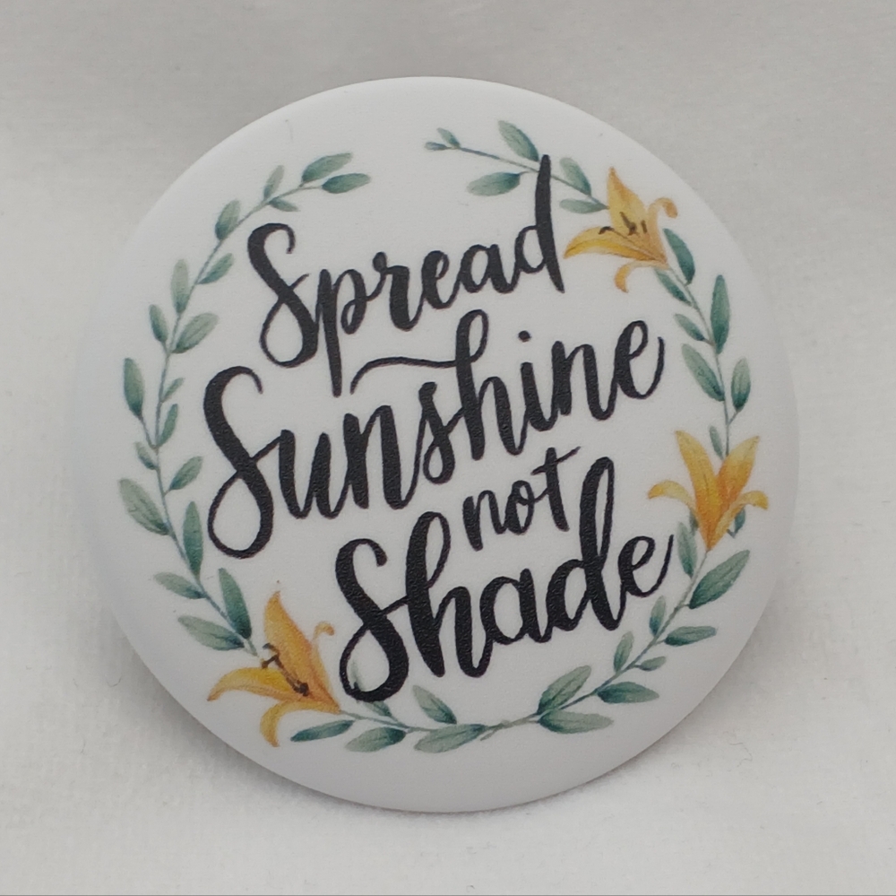 Floral Home Party Button - White and Yellow